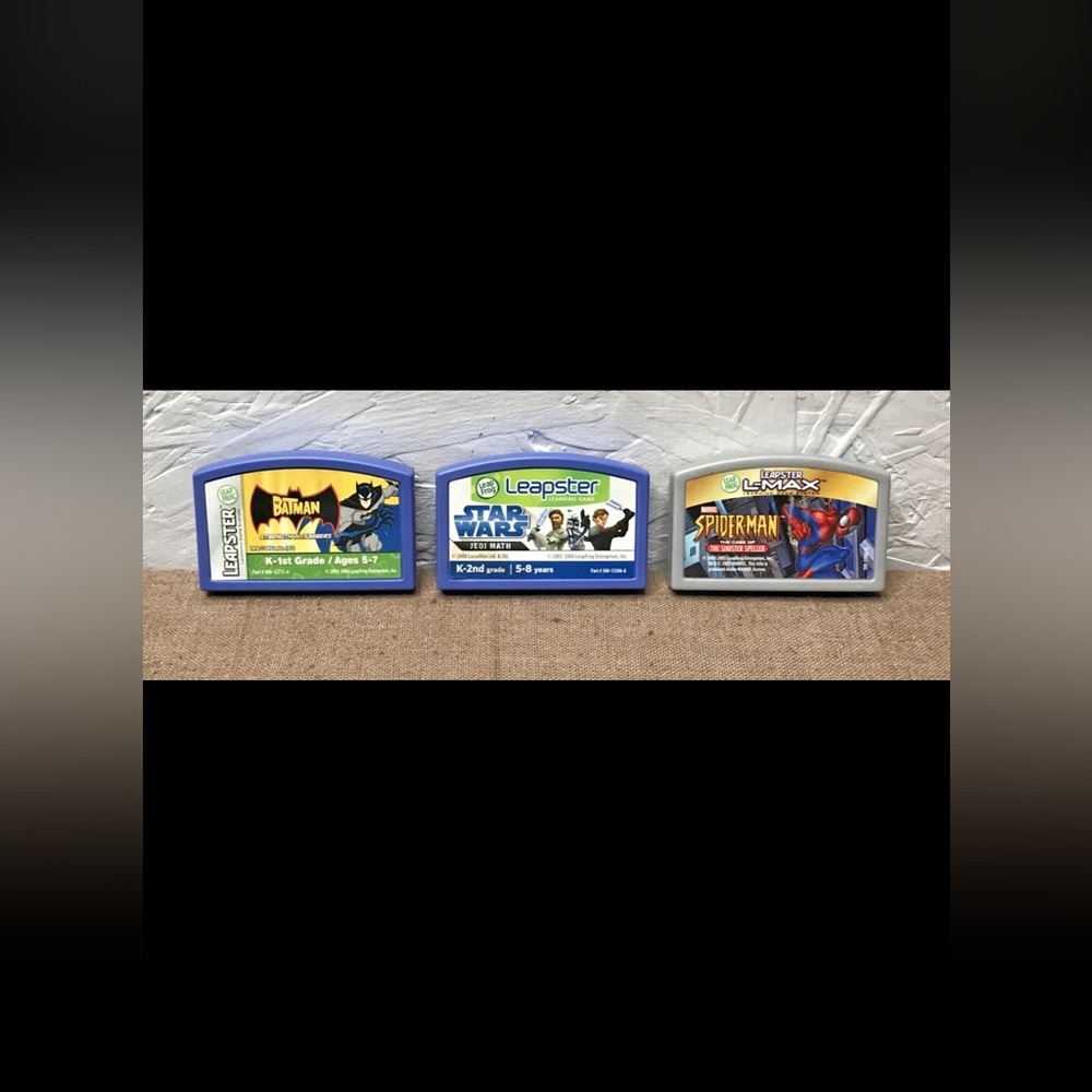 Lot of 3 Leapster Games Batman Star Wars Spiderman Cartridges Only (1 is L-Max)